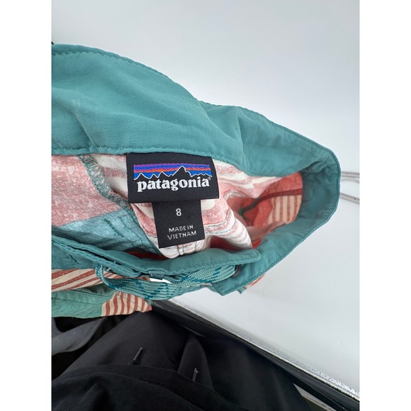 Patagonia Womens Board Shorts Size 8 Multi-Color Striped Surf Beach Outdoor - Picture 4 of 7